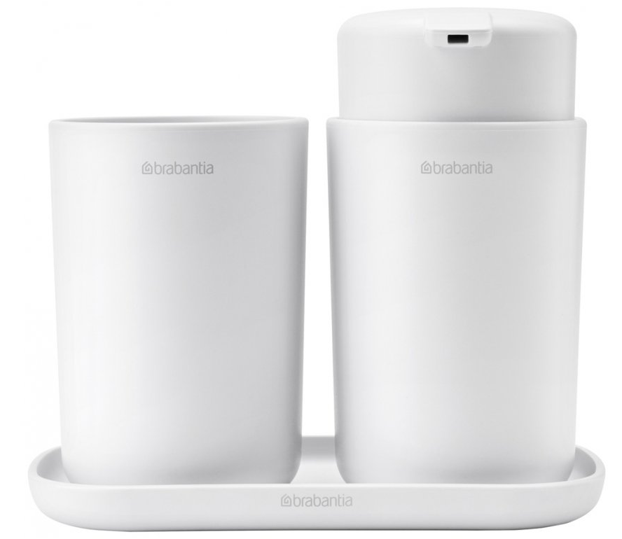 Seifenspender und Zahnputzbecher Set, weiß, Brabantia