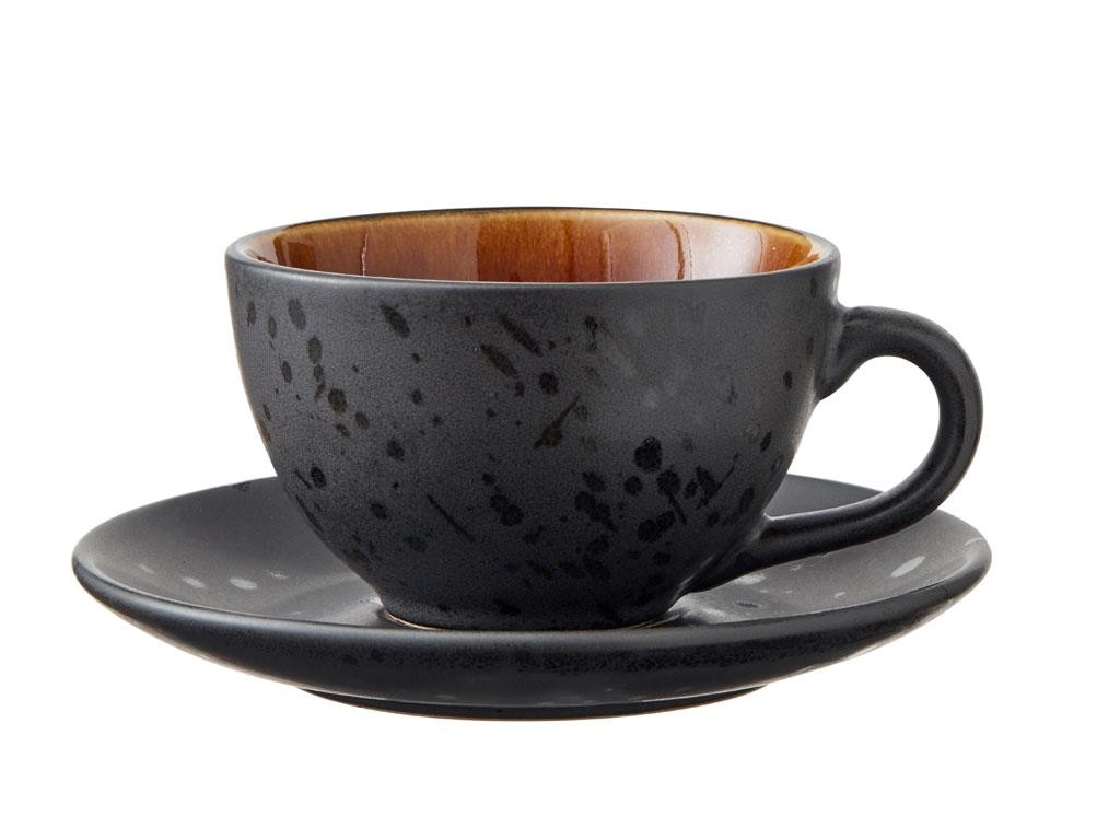 Teetasse mit Untertasse, 4er-Set, 240 ml, schwarz/mix, Bitz