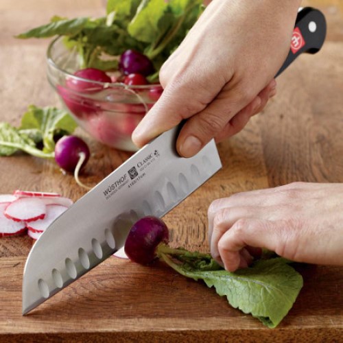 Santokumesser 17 cm, mit ovalen Rillen, Classic, Wüsthof