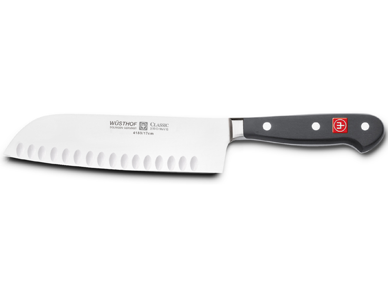 Santokumesser 17 cm, mit ovalen Rillen, Classic, Wüsthof