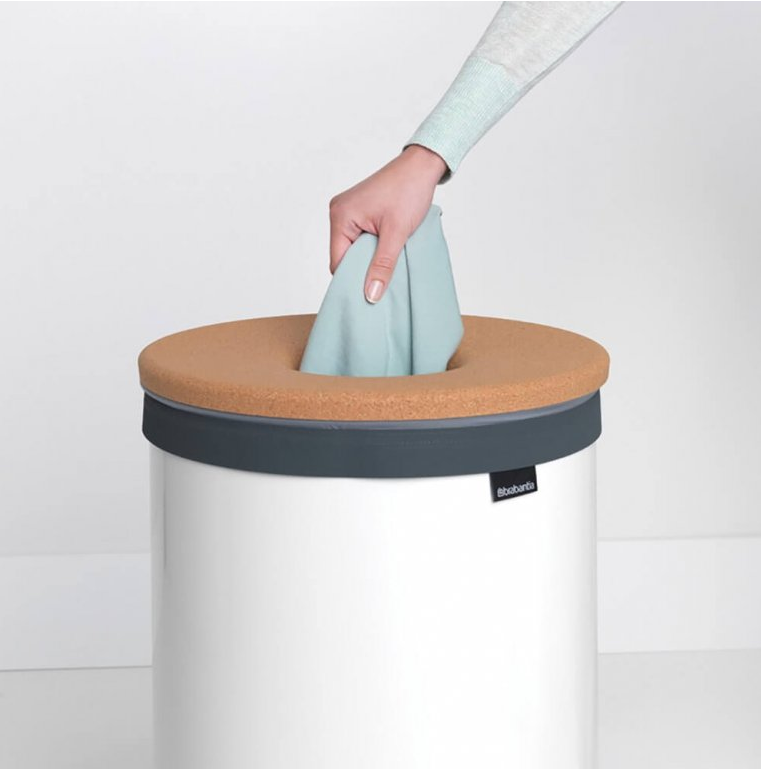 Wäschekorb 60 l, mit Korkdeckel, weiß, Brabantia