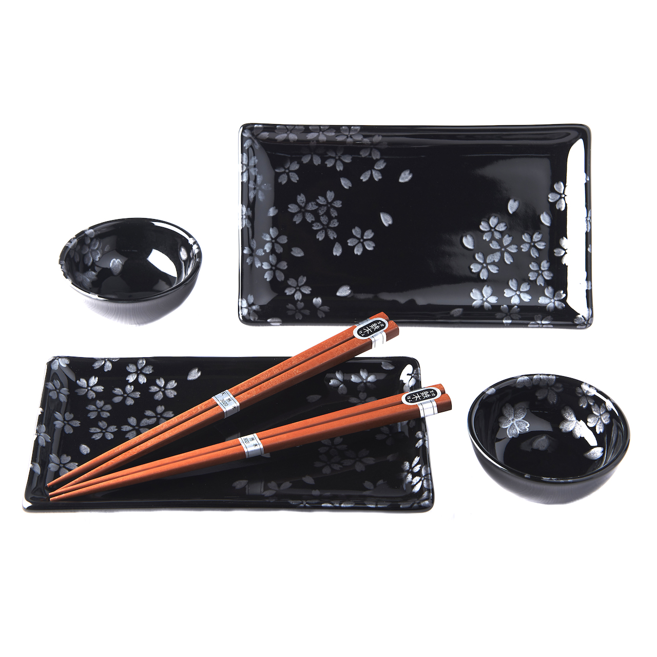 Sushi Set BLACK SAKURA, 6-teilig, MIJ
