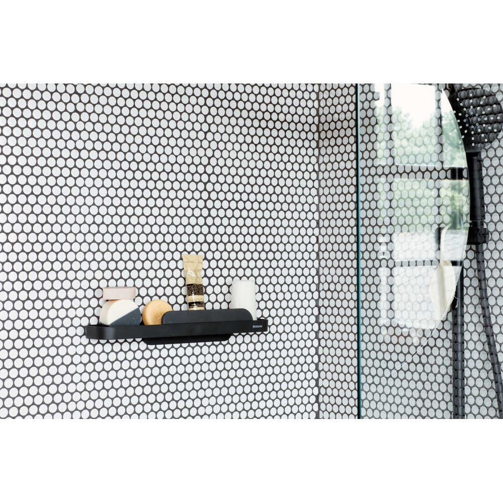 Duschablage MINDSET 42 cm, mit Abzieher, grau, Brabantia