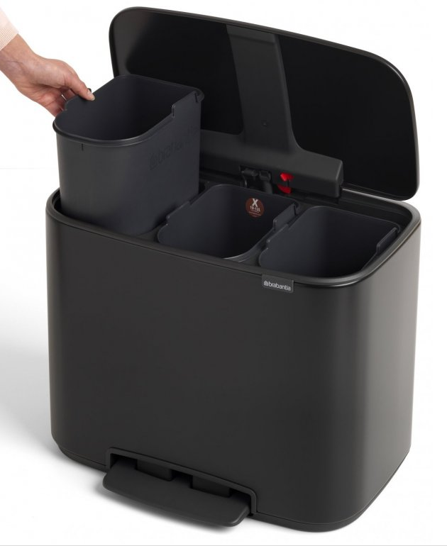 Treteimer BO 3 x 11 l, schwarz, Brabantia