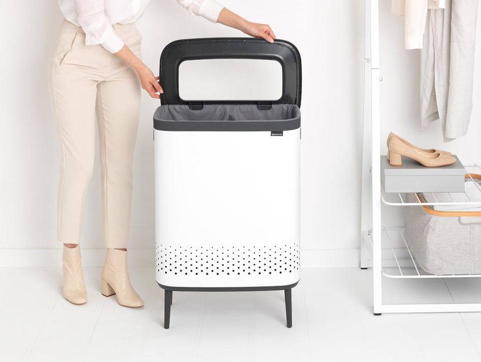 Wäschekorb BO 2 x 45 l, weiß, Brabantia