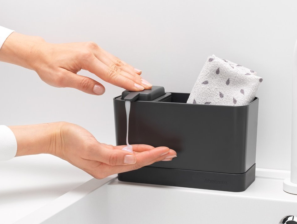 Spül-Organizer mit Seifenspender, grau, Brabantia