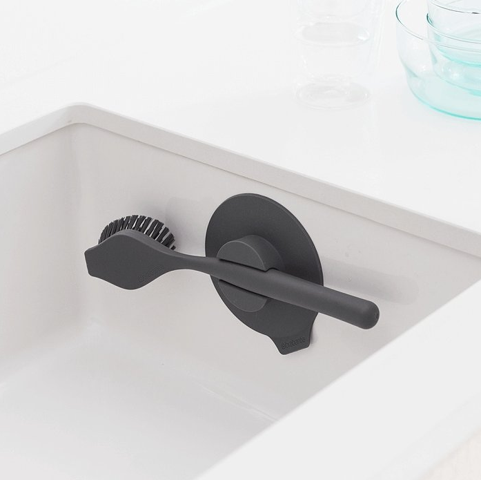 Spülbürste, mit Saugnapf, grau, Brabantia
