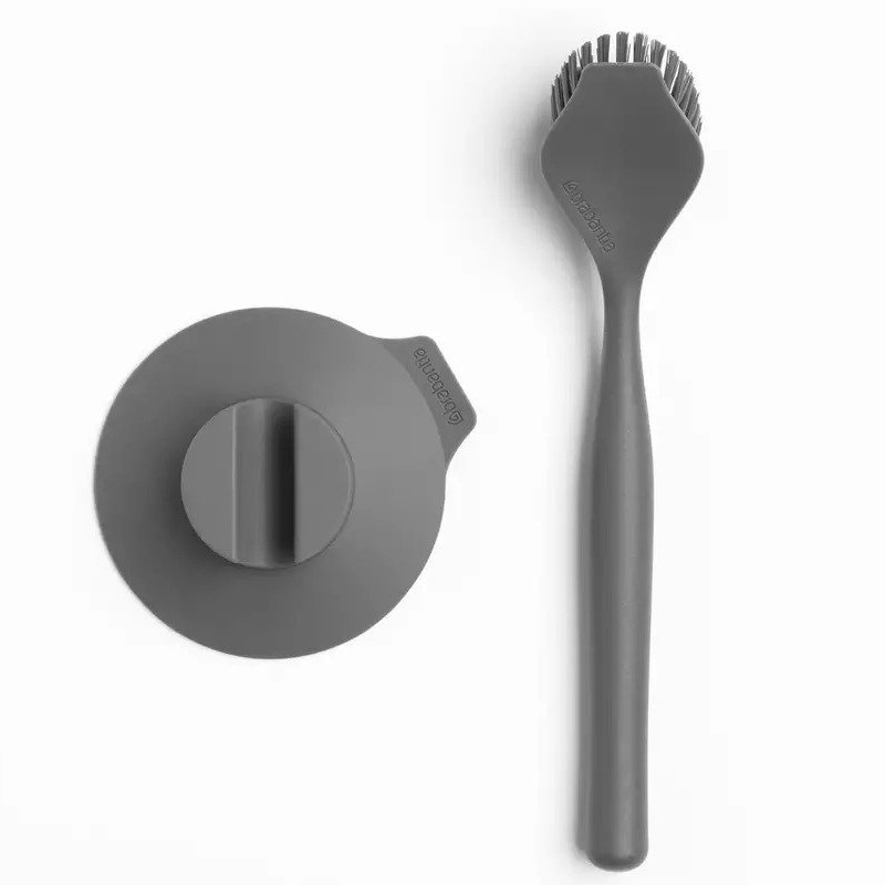 Spülbürste, mit Saugnapf, grau, Brabantia