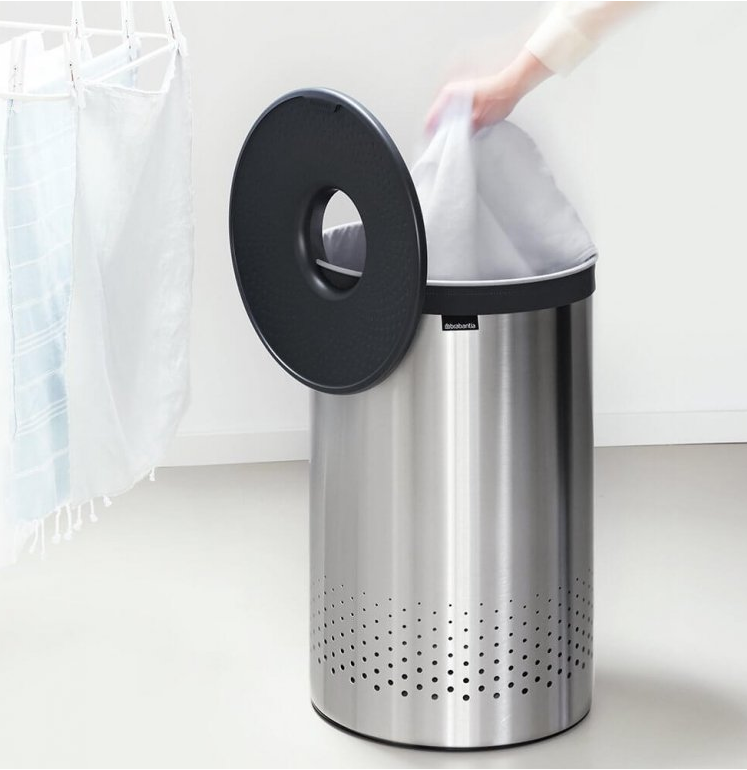 Wäschekorb 60 l, Stahl matt, Brabantia