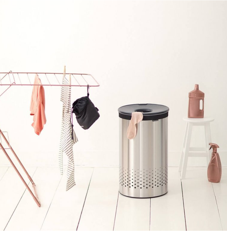 Wäschekorb 60 l, Stahl matt, Brabantia