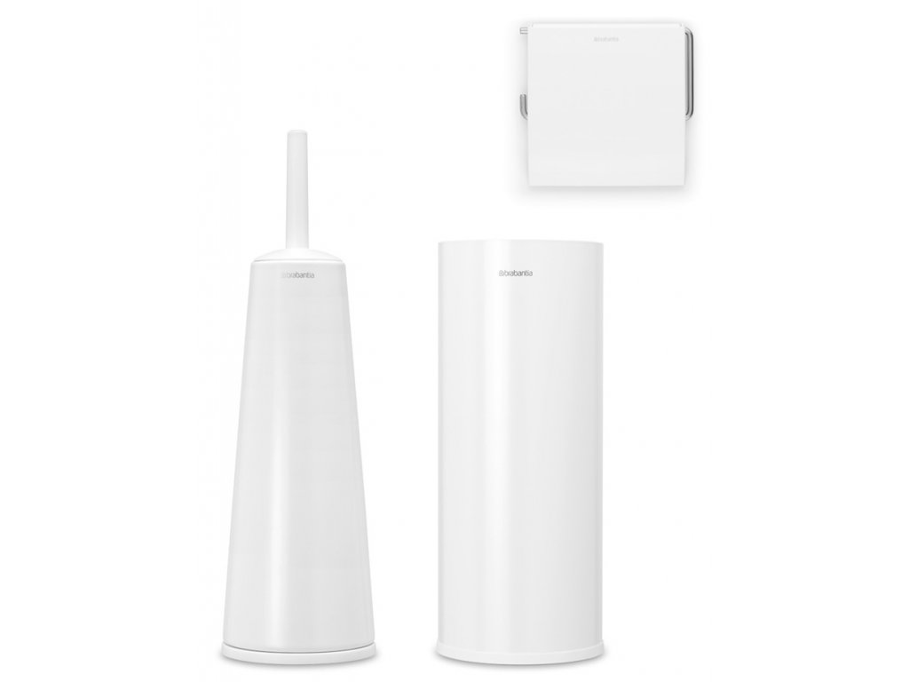 WC-Bürstengarnitur, Toilettenpapierhalter und Ersatzrollenständer Set RENEW, weiß, Brabantia