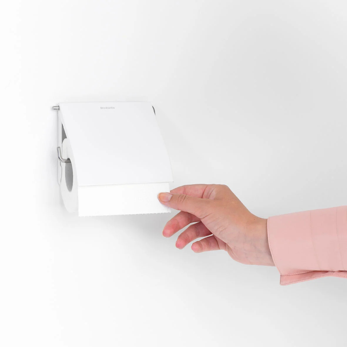 WC-Bürstengarnitur, Toilettenpapierhalter und Ersatzrollenständer Set RENEW, weiß, Brabantia
