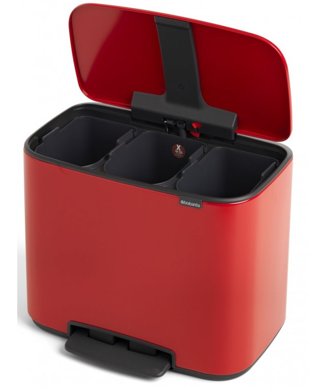 Treteimer BO 3 x 11 l, rot, Brabantia