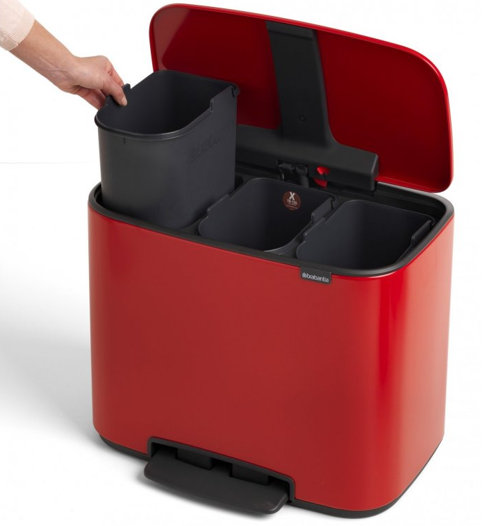 Treteimer BO 3 x 11 l, rot, Brabantia