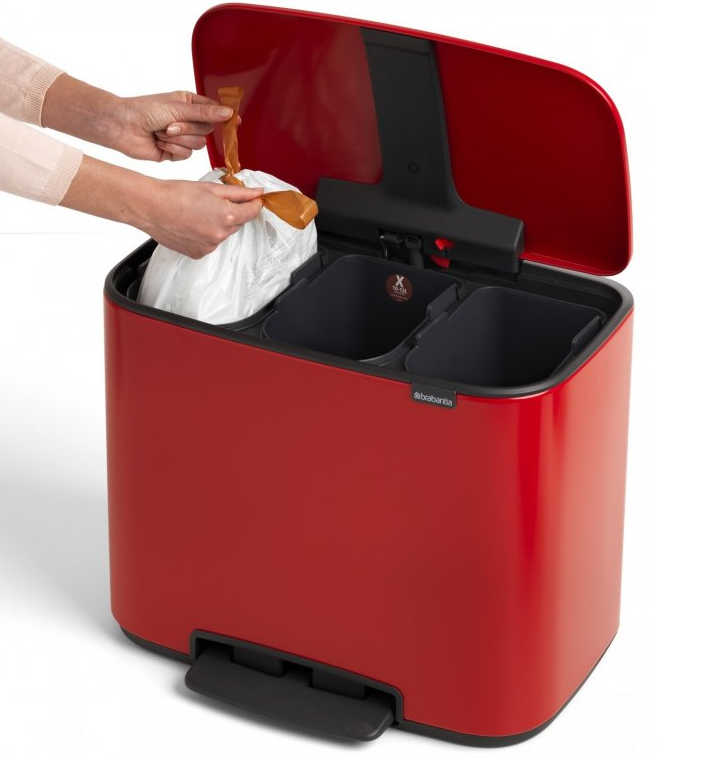 Treteimer BO 3 x 11 l, rot, Brabantia