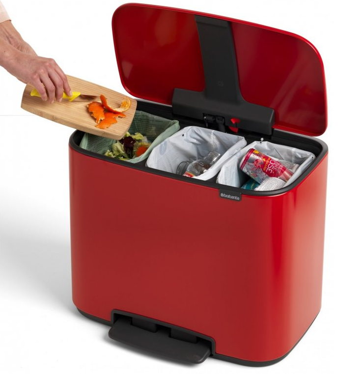 Treteimer BO 3 x 11 l, rot, Brabantia