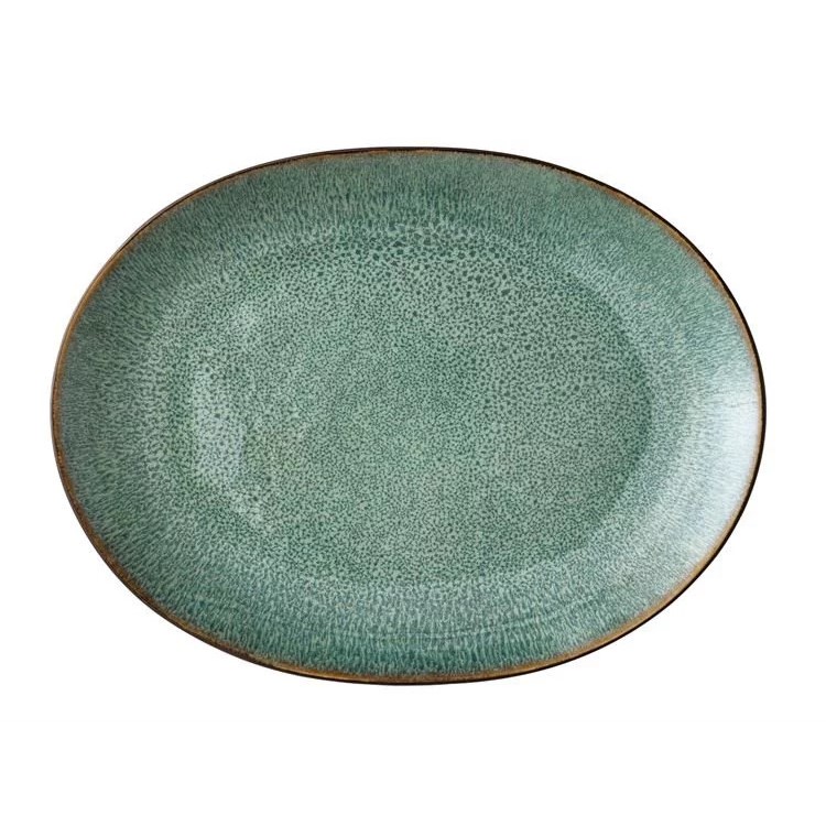 Servierteller 30 cm, schwarz/grün, Bitz