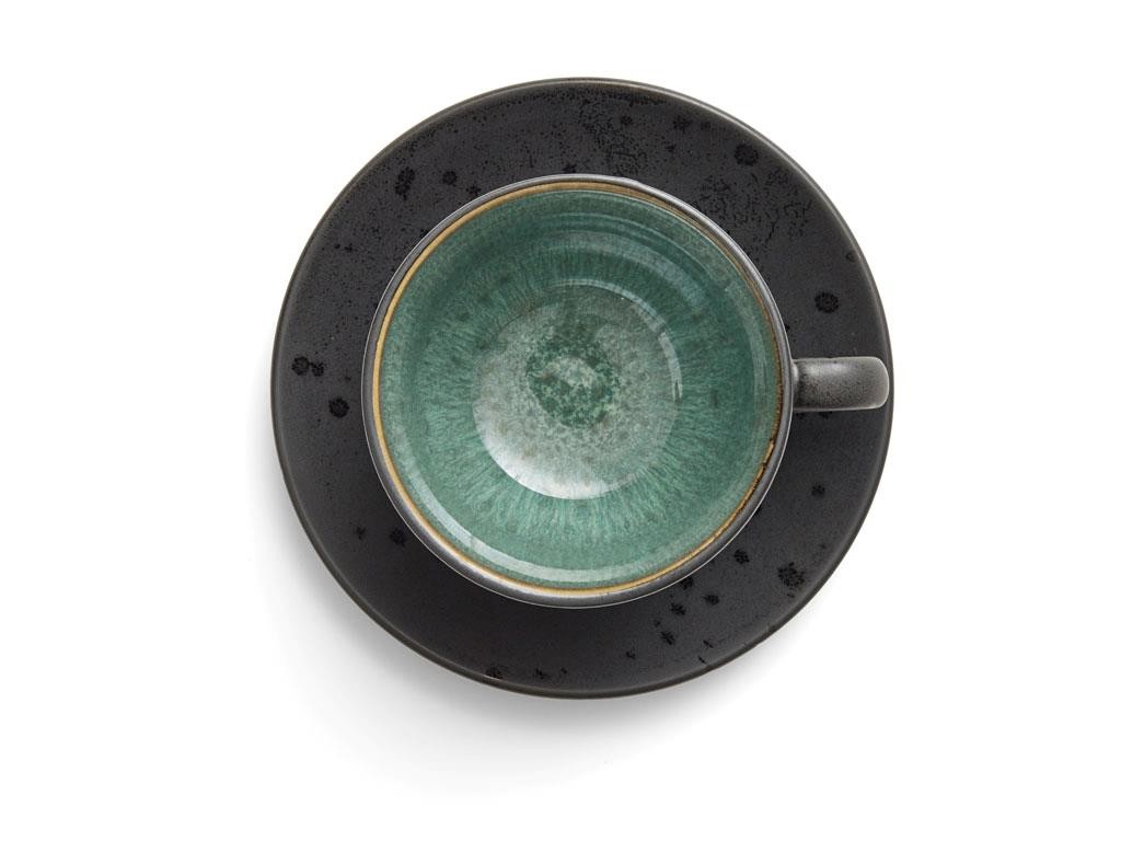 Teetasse mit Untertasse, 4er-Set, schwarz, Bitz