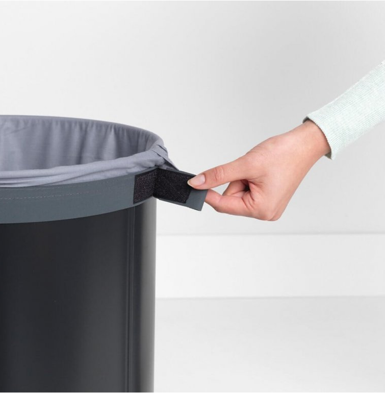Wäschekorb 60 l, mit Korkdeckel, schwarz, Brabantia