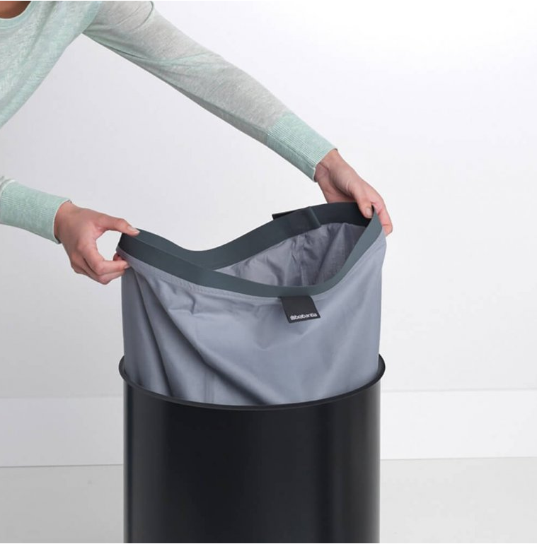 Wäschekorb 60 l, mit Korkdeckel, schwarz, Brabantia