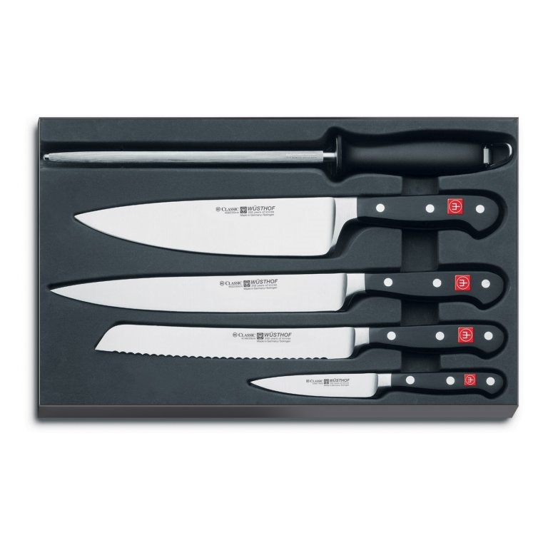 Messerset CLASSIC, 5-teilig, inkl Wetzstahl, Wüsthof