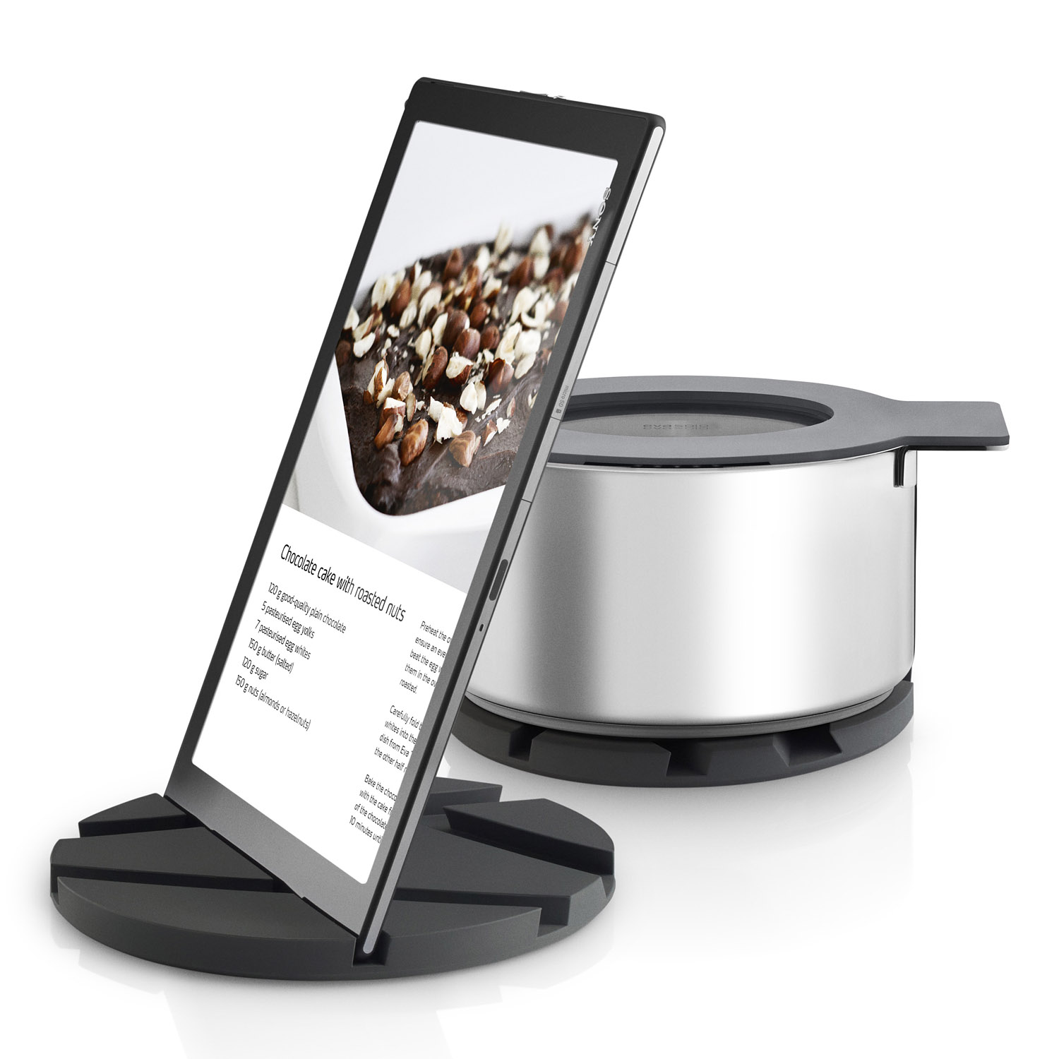 Untersetzer und Tablethalter 2in1, grau, Eva Solo