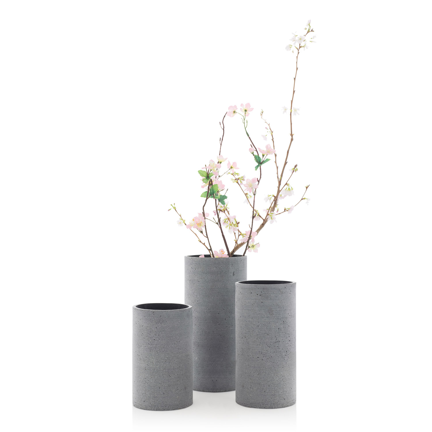 Vase COLUNA M, 24 cm, dunkelgrau, Polystone, Blomus