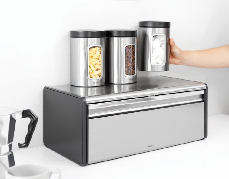 Klappbrotkasten FALL FRONT, Fingerprint Proof, Stahl matt, Brabantia