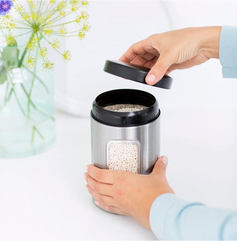 Vorratsdose, 3er-Set, 1,4 l, Stahl matt, Brabantia