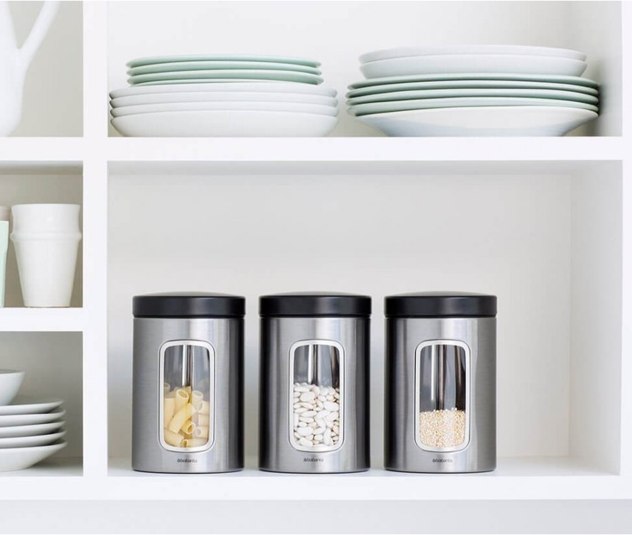 Vorratsdose, 3er-Set, 1,4 l, Stahl matt, Brabantia