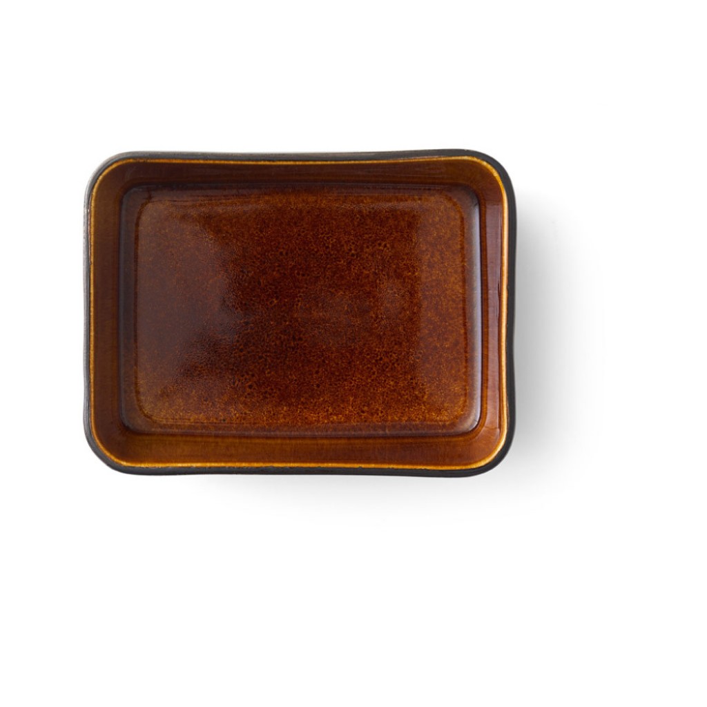 Auflaufform, 2er-Set, rechteckig, schwarz/amber, Bitz