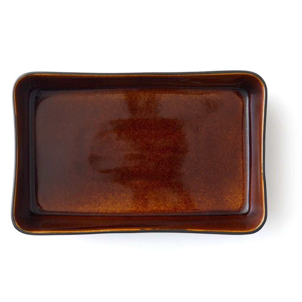 Auflaufform, 2er-Set, rechteckig, schwarz/amber, Bitz