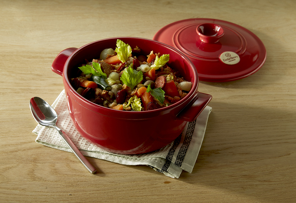Cocotte 4 l, mit Deckel, bordeauxrot, Emile Henry