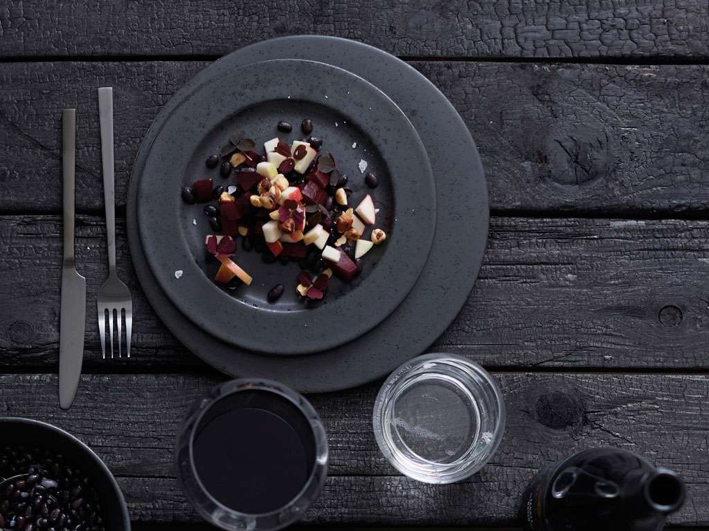Besteckset 16-teilig, schwarz, Bitz