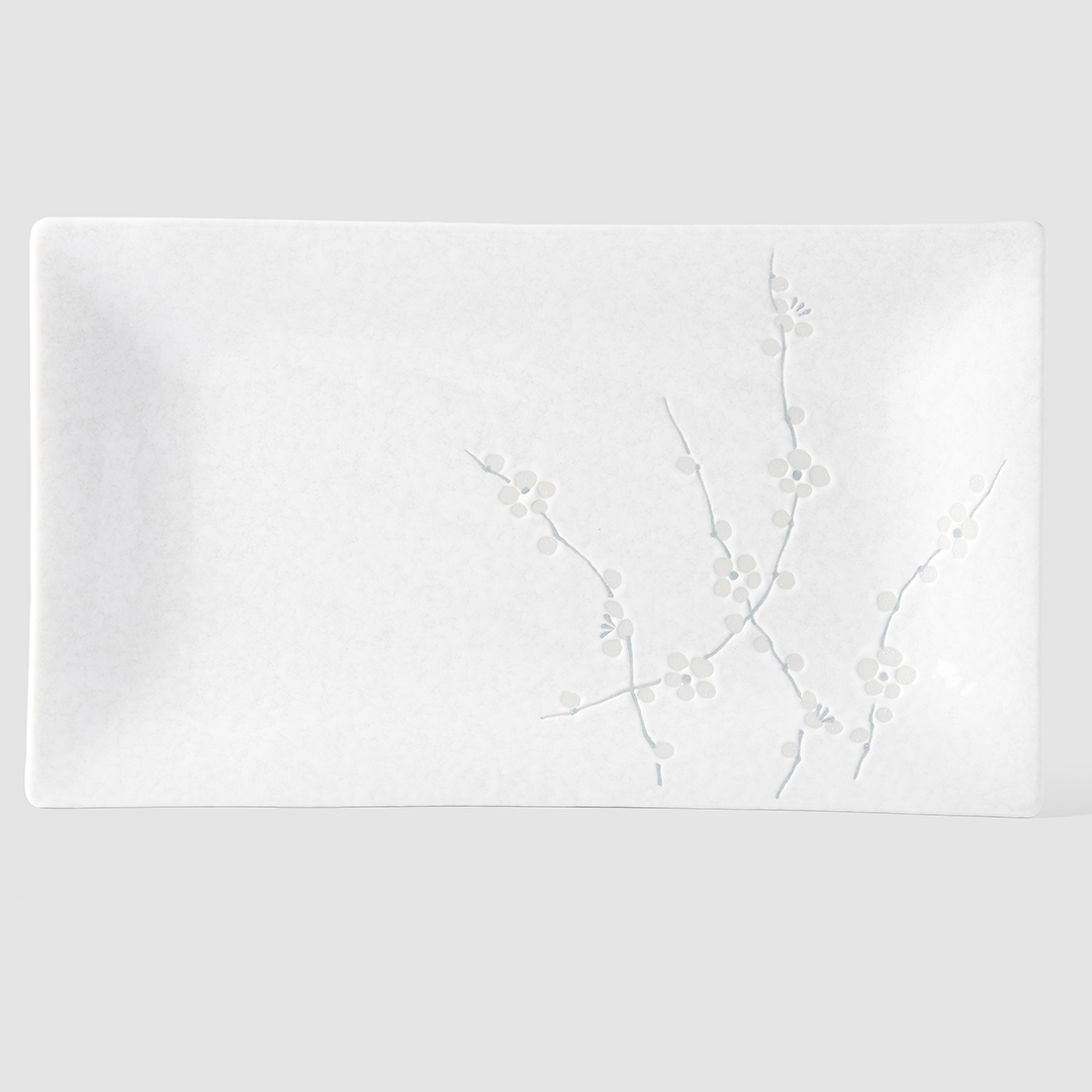 Servierteller WHITE BLOSSOM 33 x 19 cm, MIJ