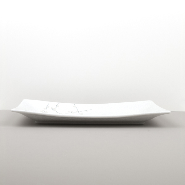 Servierteller WHITE BLOSSOM 33 x 19 cm, MIJ