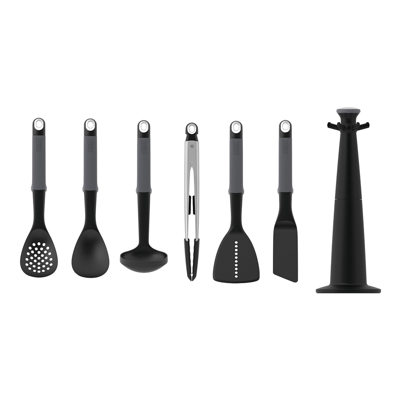 Utensilienset ELEVATE, mit Drehständer, schwarz, Joseph Joseph