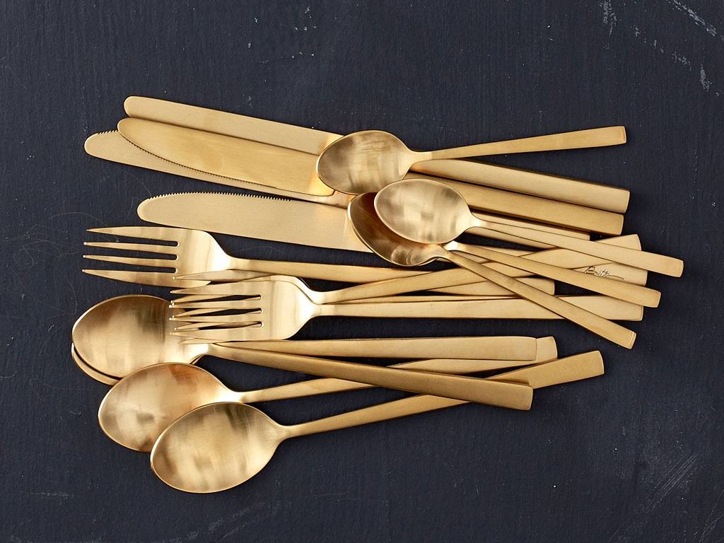 Besteckset, 16-teilig, golden, Bitz