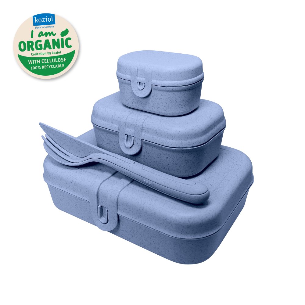 Lunchbox Set PASCAL READY, mit Reisebesteck, hellblau, Koziol