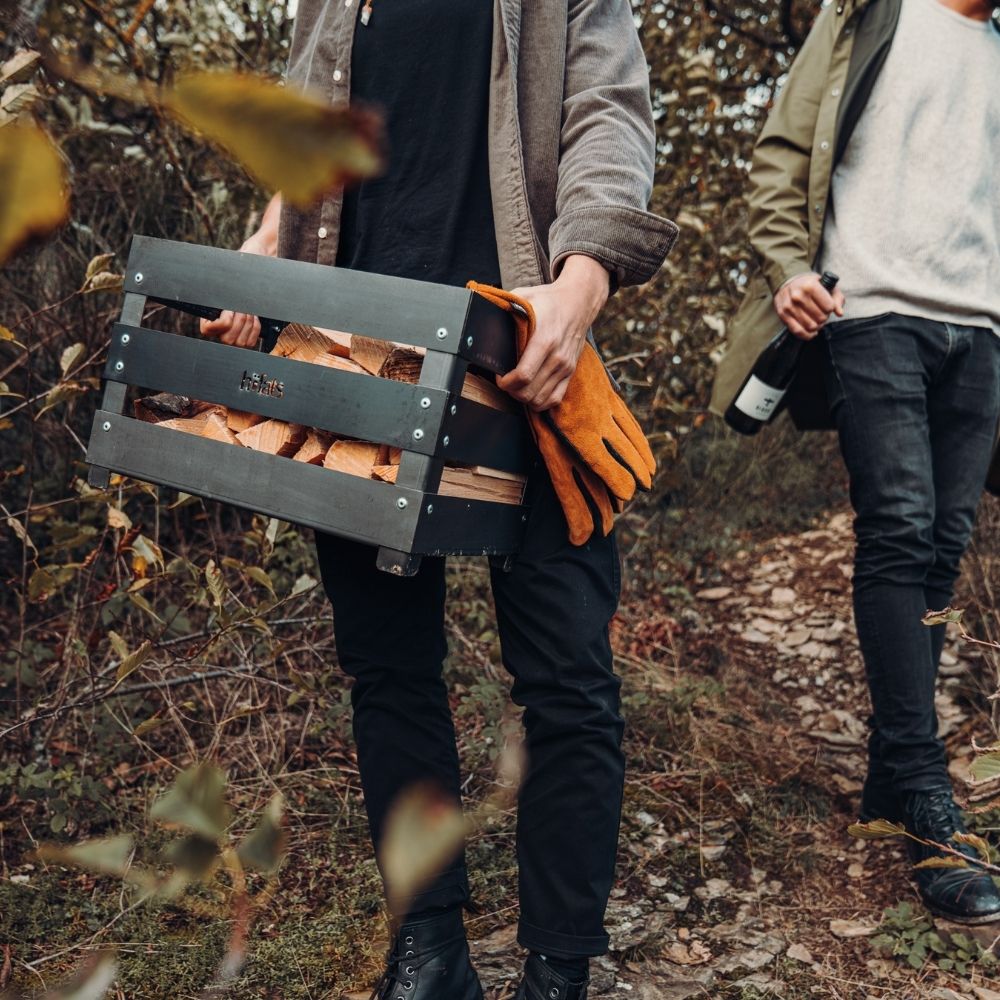 Feuerkorb CRATE 40×30×27 cm, Cortenstahl, Höfats