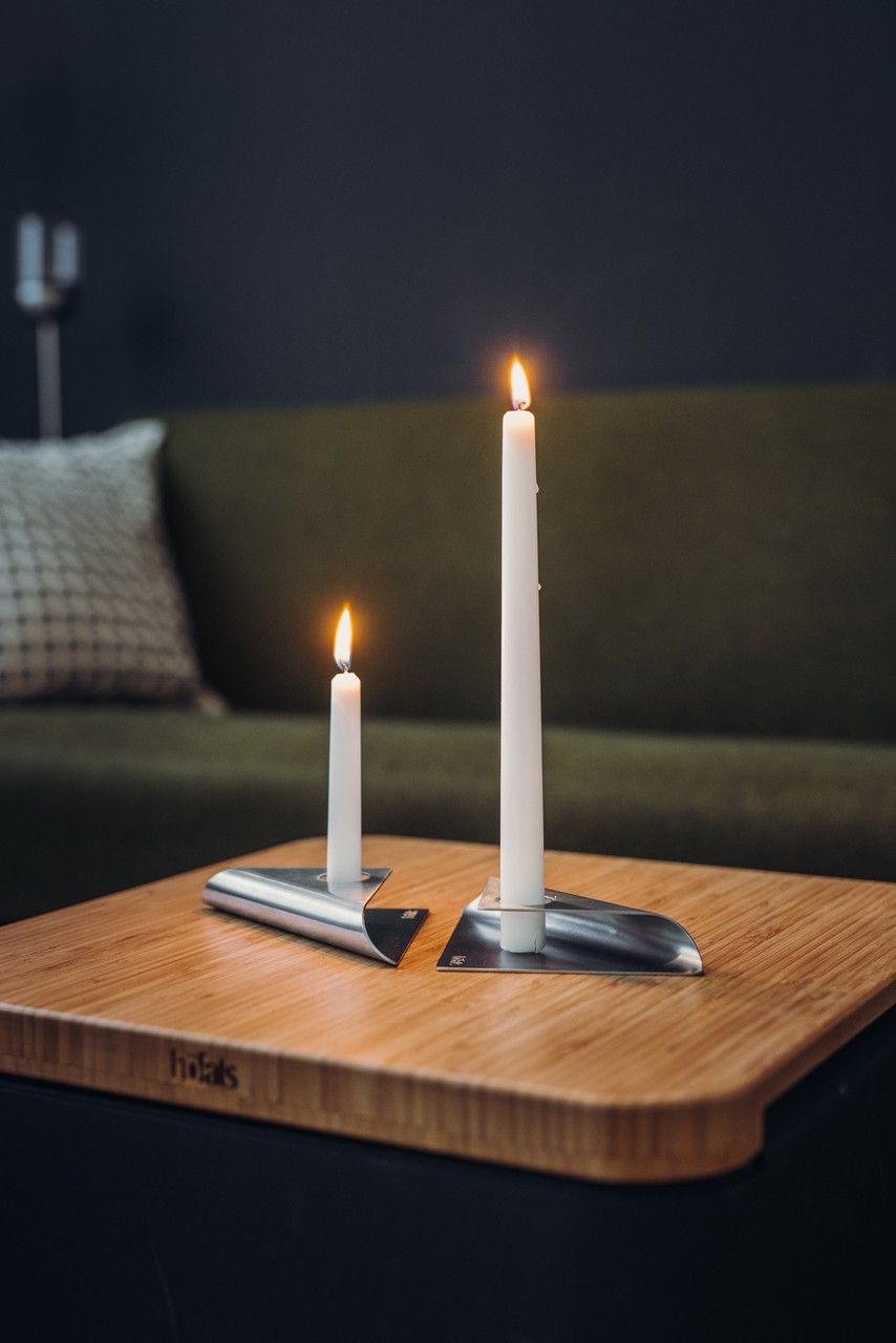 Stabkerzenhalter SQUARE CANDLE, 4er-Set, Edelstahl, Höfats