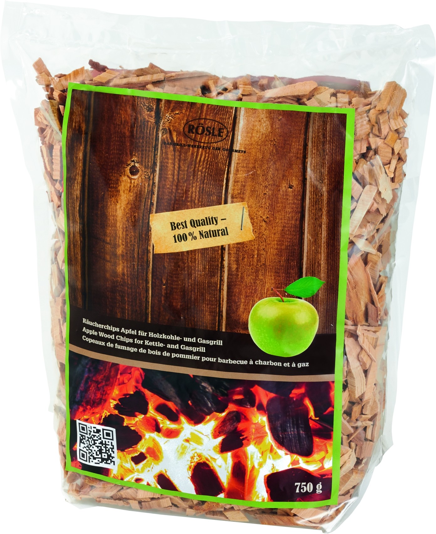 Räucherchips Apfel 750 g, Rösle