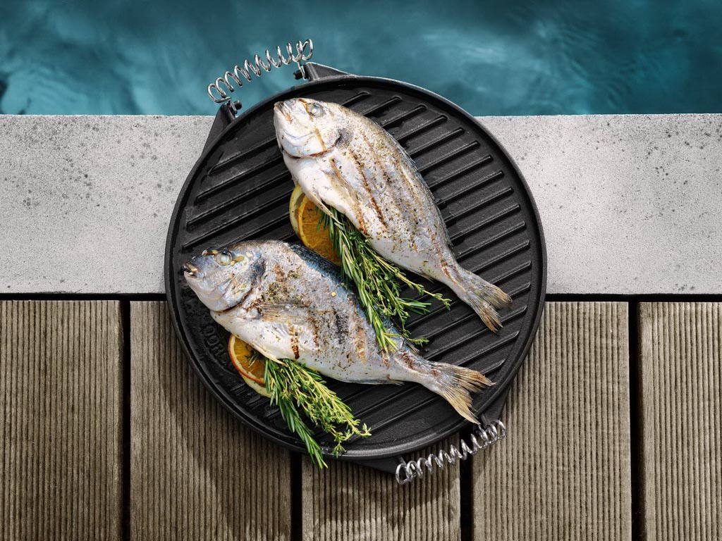 Outdoor Grillplatte DIAMOND 420 33 cm, Gusseisen, Outdoorchef