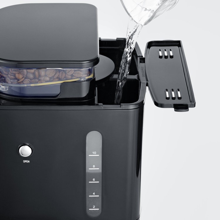 Filterkaffeemaschine KA 4813, mit Kaffeemühle, schwarz, Severin