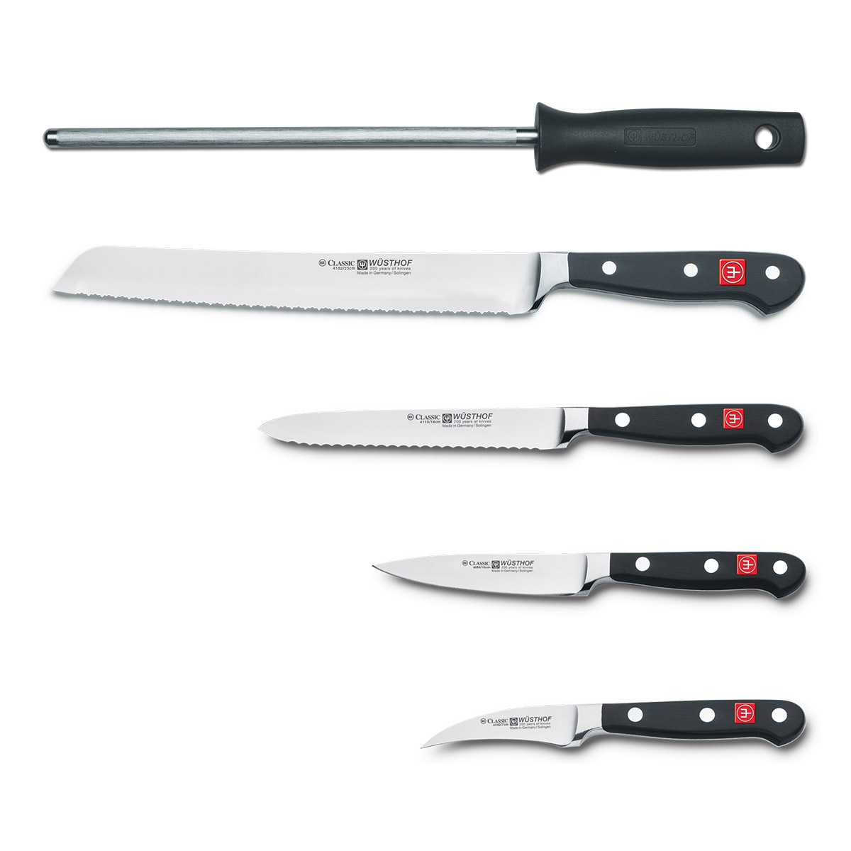 Messerblock Set CLASSIC, 10-teilig, mit Wetzstahl, Fleischgabel und Schere, Wüsthof