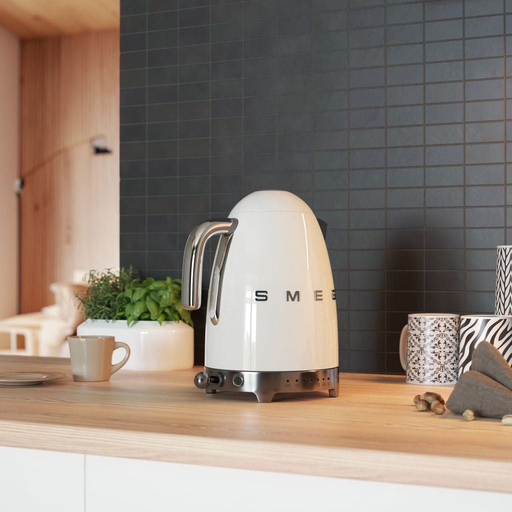 Wasserkocher mit Temperatureinstellung KLF04PBEU 1,7 l, weiß, Smeg