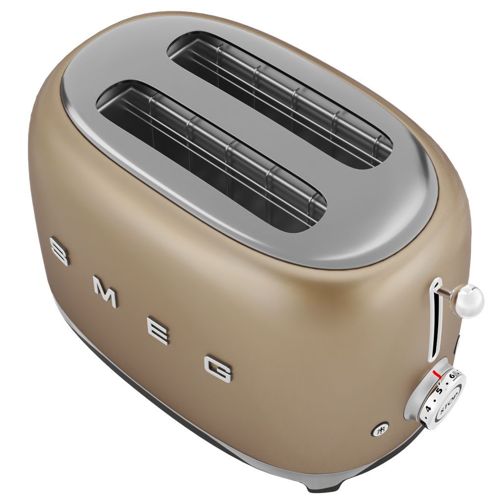 Toaster TSF01CHMEU, 2 Scheiben, mattgold, Smeg