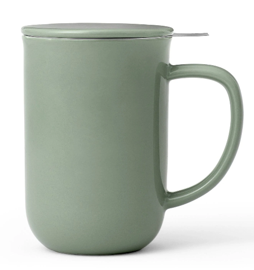 Teetasse mit Sieb MINIMA 500 ml, mit Deckel, grün, Porzellan, Viva Scandinavia