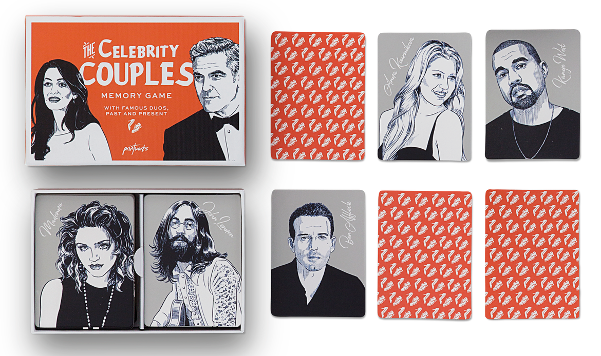 Memory Spiel CELEBRITY COUPLES, 50 Karten, Printworks