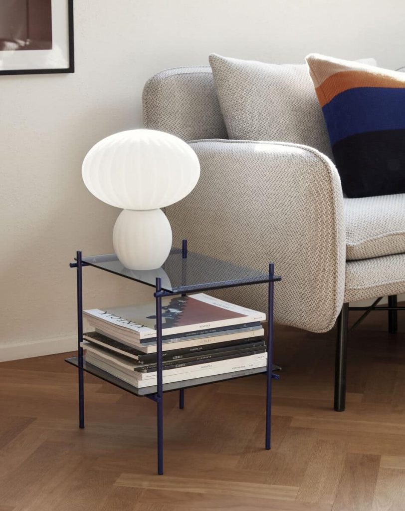 Couchtisch Beistelltisch NICHE 40 x 39 cm, blau, Hübsch